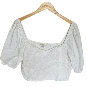 American Eagle Outfitters- White Puff Sleeve Top